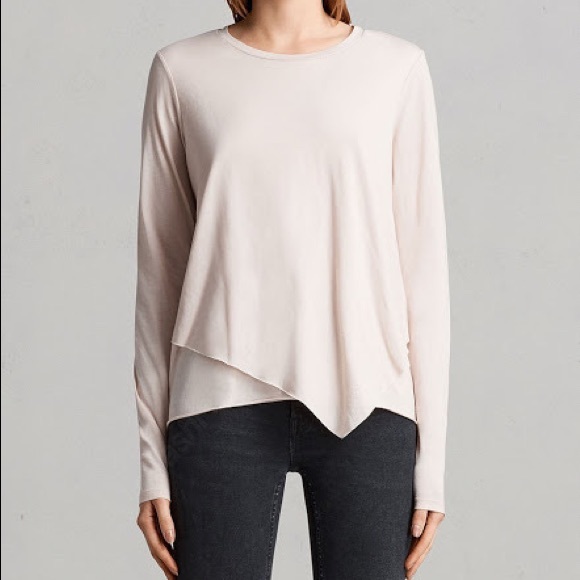 All Saints Tops - ALL SAINTS ‘Daisy Devo’ Light Pink Top